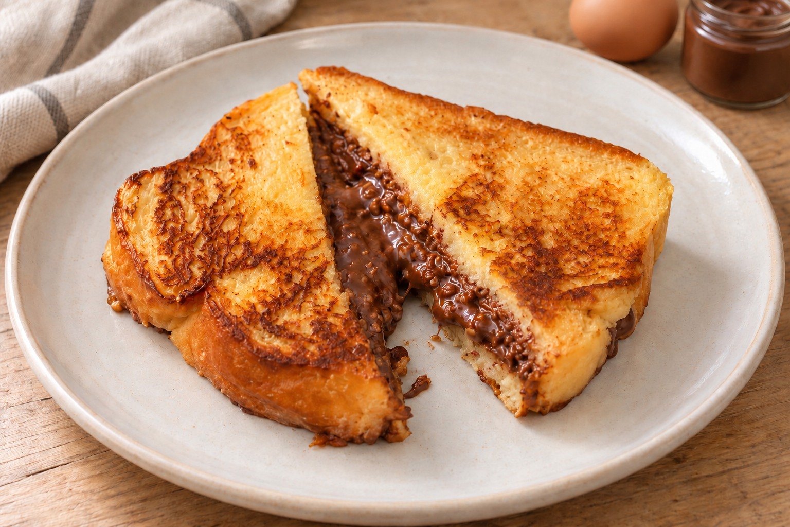 Brioche perdue à la pâte à tartiner croustillante 🍫