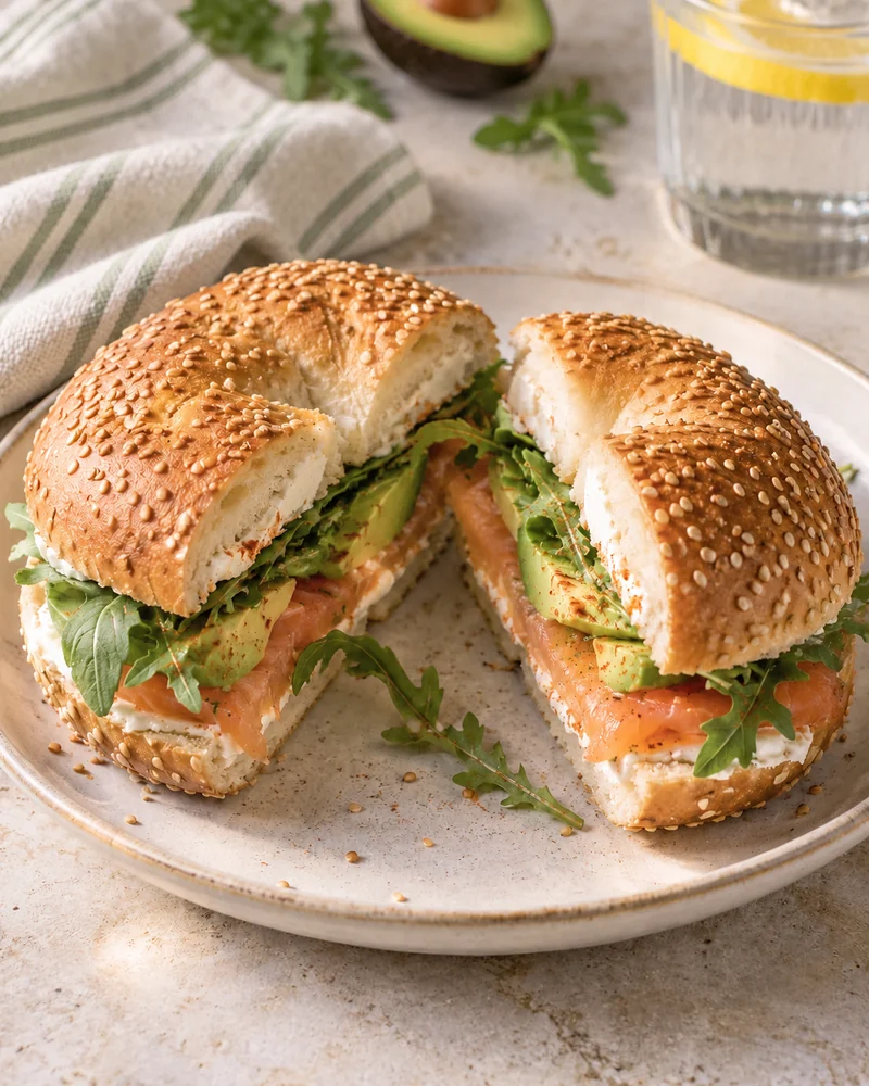 Bagel saumon avocat