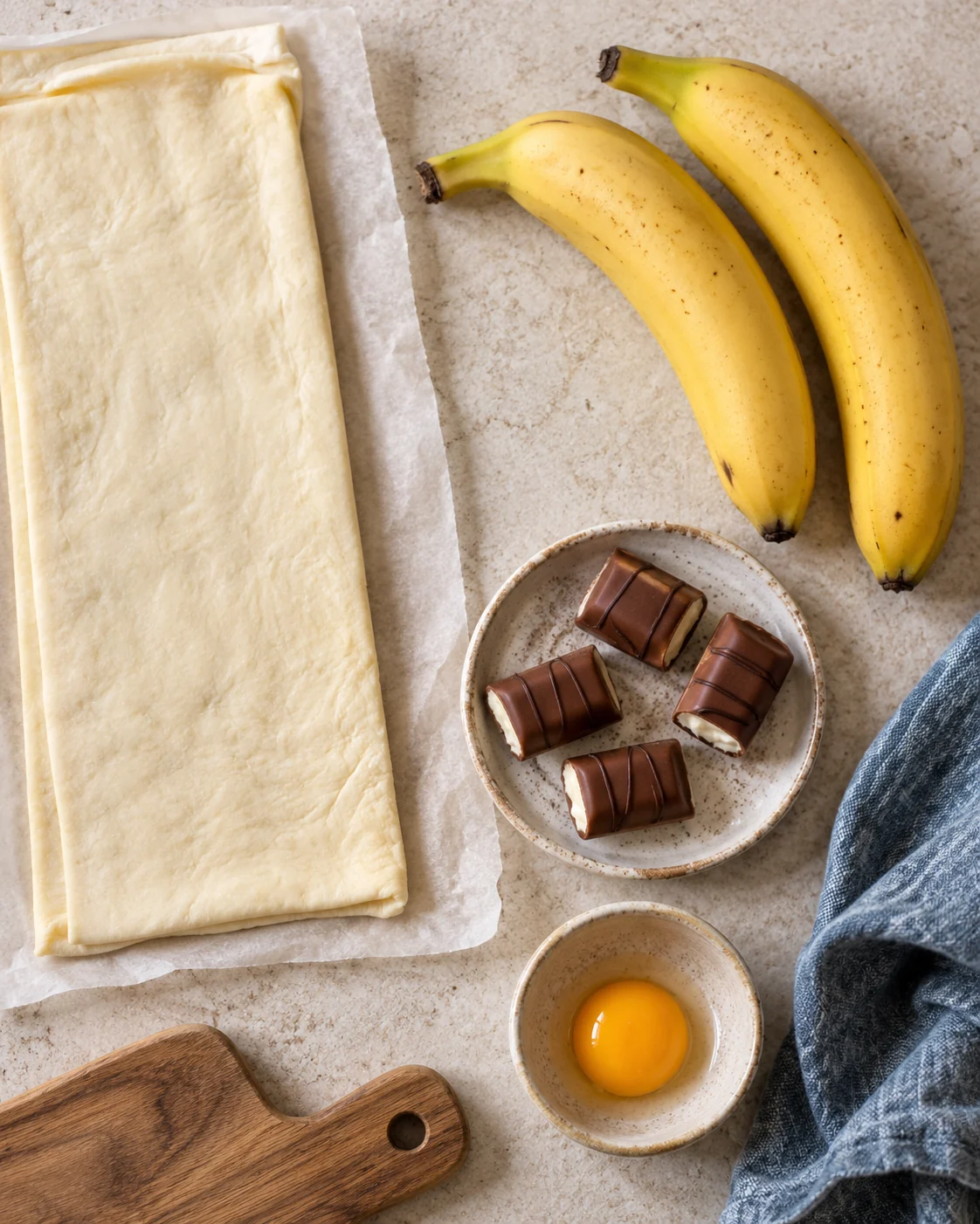 Ingrédients pour Bananes feuilletées