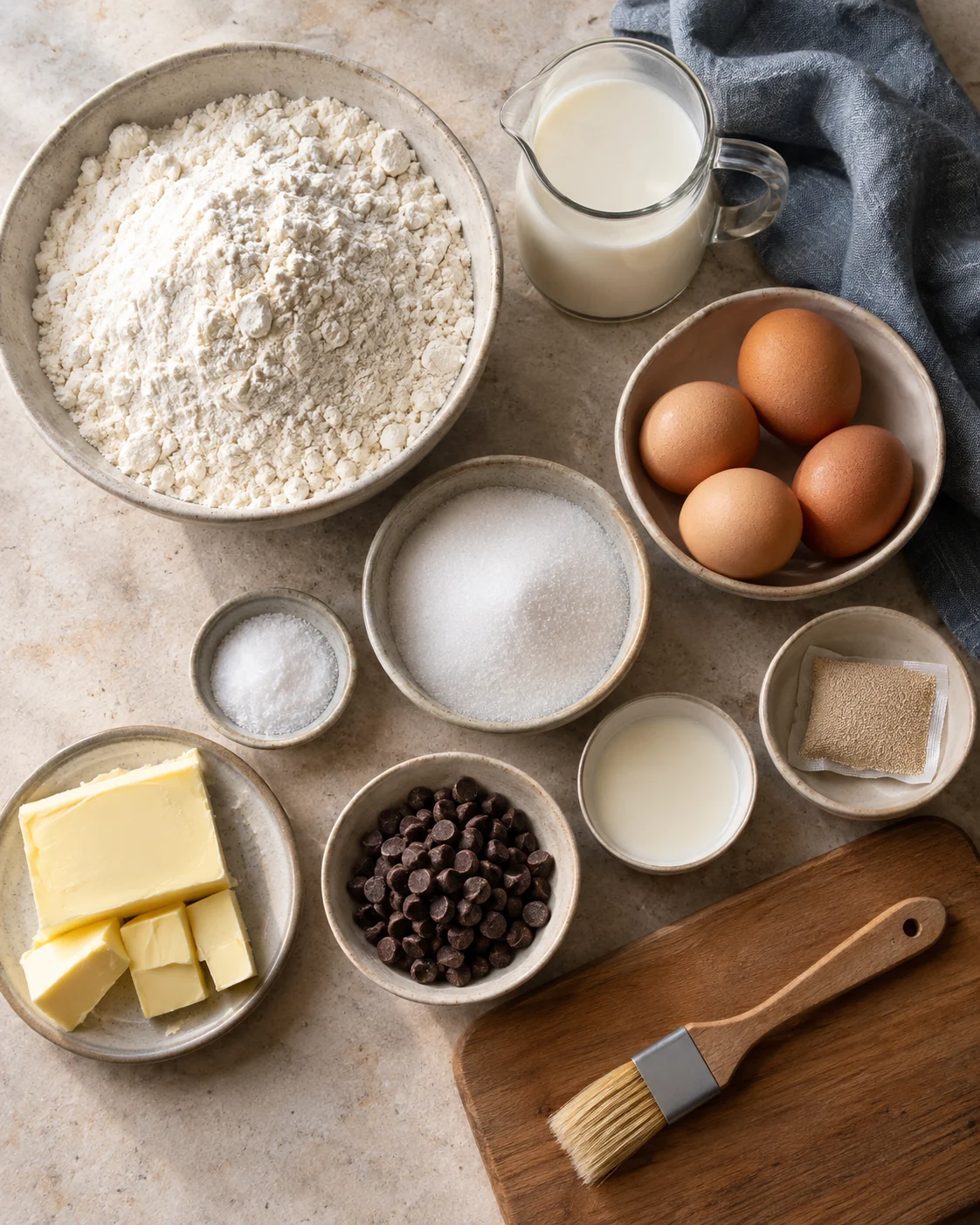 Ingrédients pour Brioches maison sans robot