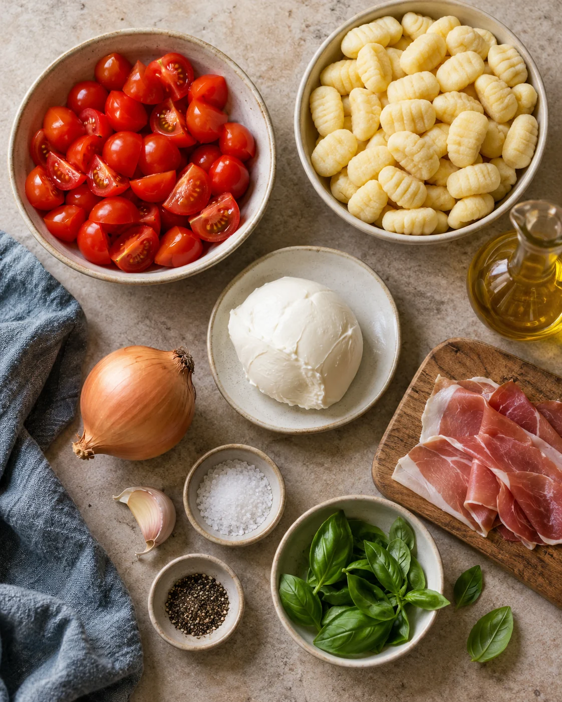 Ingrédients pour Gnocchis tomates mozza