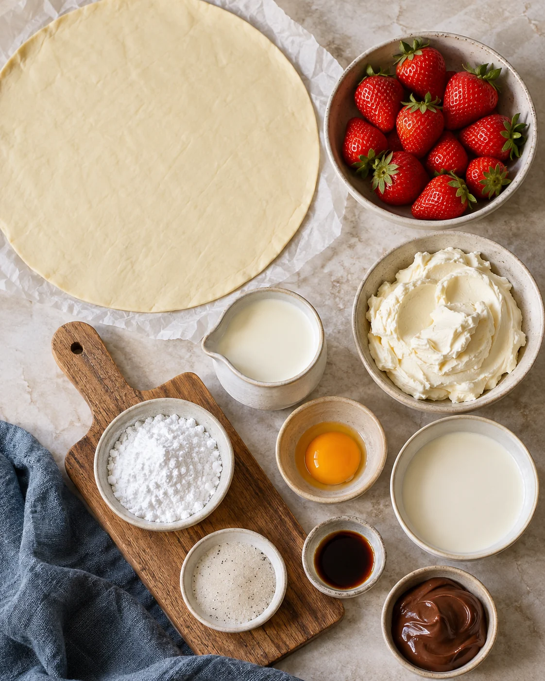 Ingrédients pour Feuilletés aux fraises