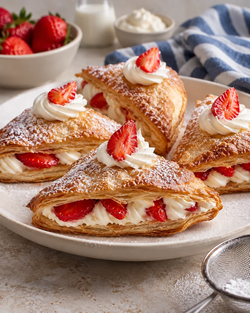 Feuilletés aux fraises
