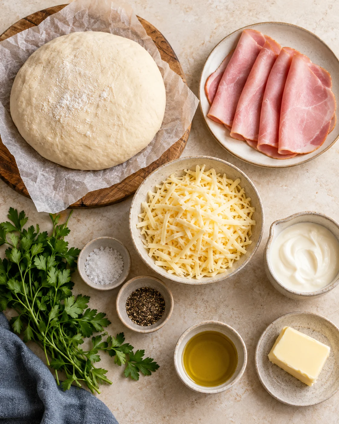 Ingrédients pour Naan jambon fromage