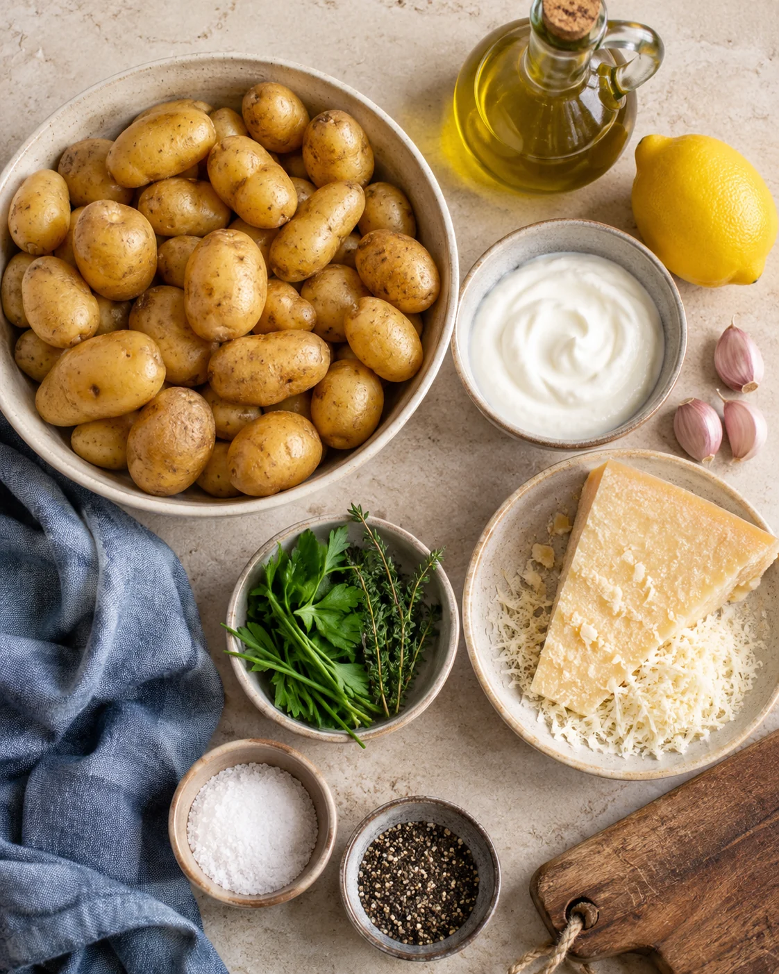 Ingrédients pour Crispy parmesan potatoes