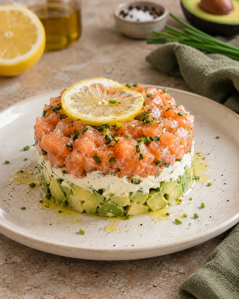 Tartare saumon avocat cream cheese