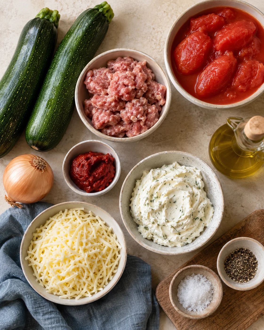 Ingrédients pour Lasagnes de courgettes à la viande