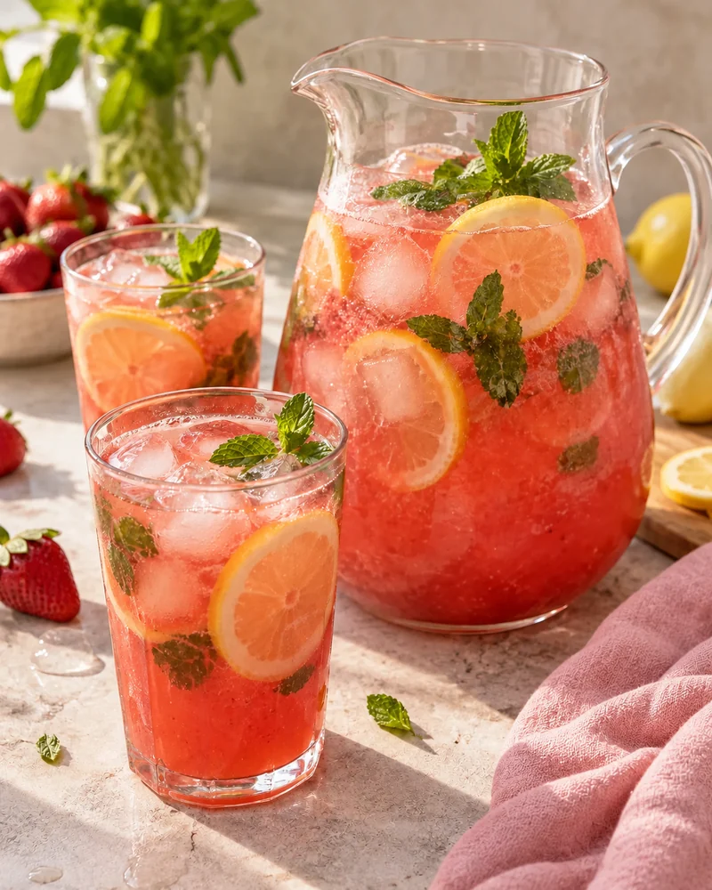 Limonade aux fraises