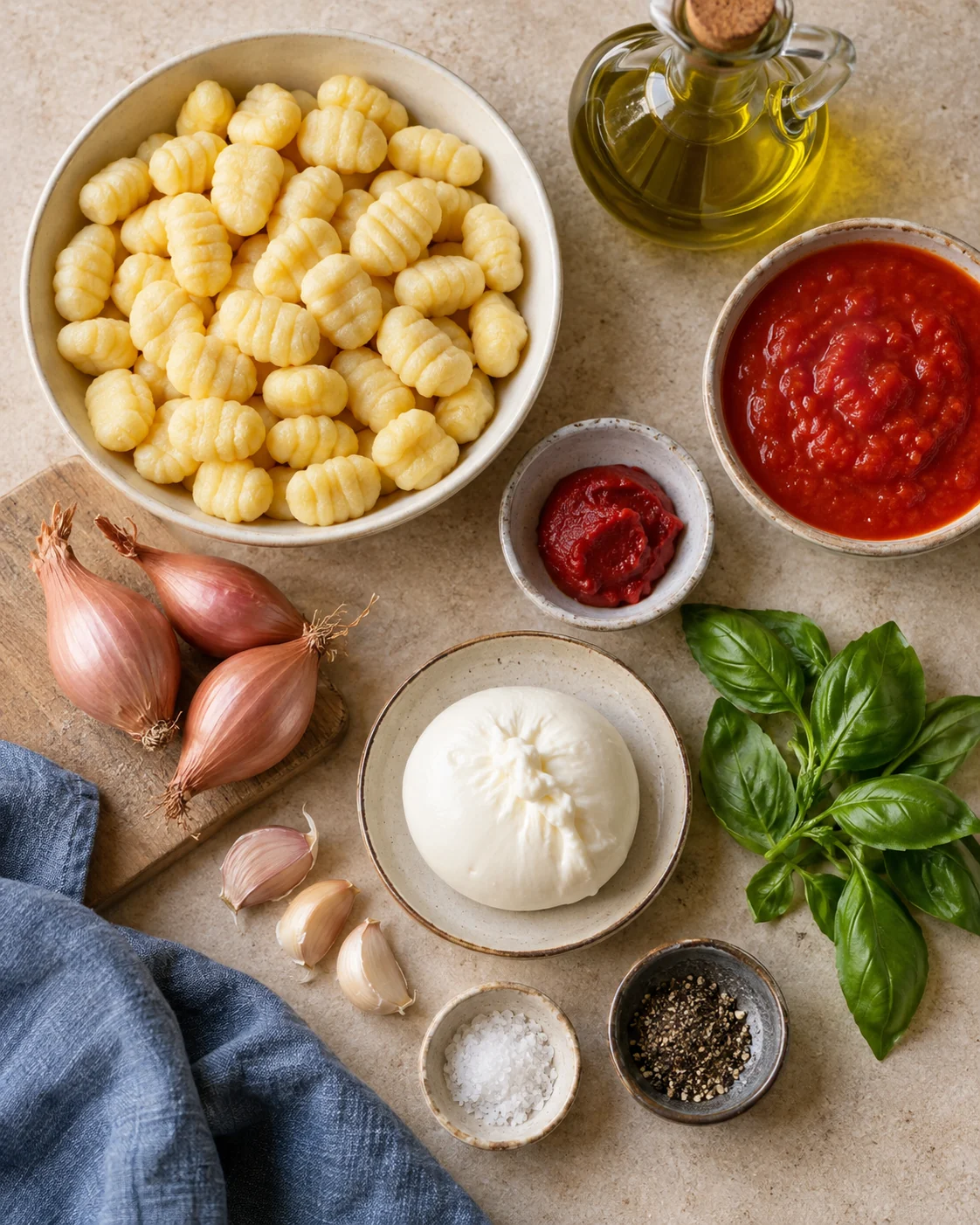 Ingrédients pour Gnocchis express (tomates/burrata)