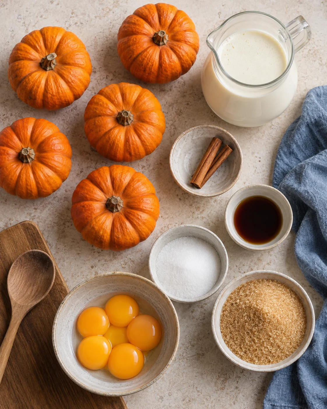 Ingrédients pour Mini citrouilles crème brûlée