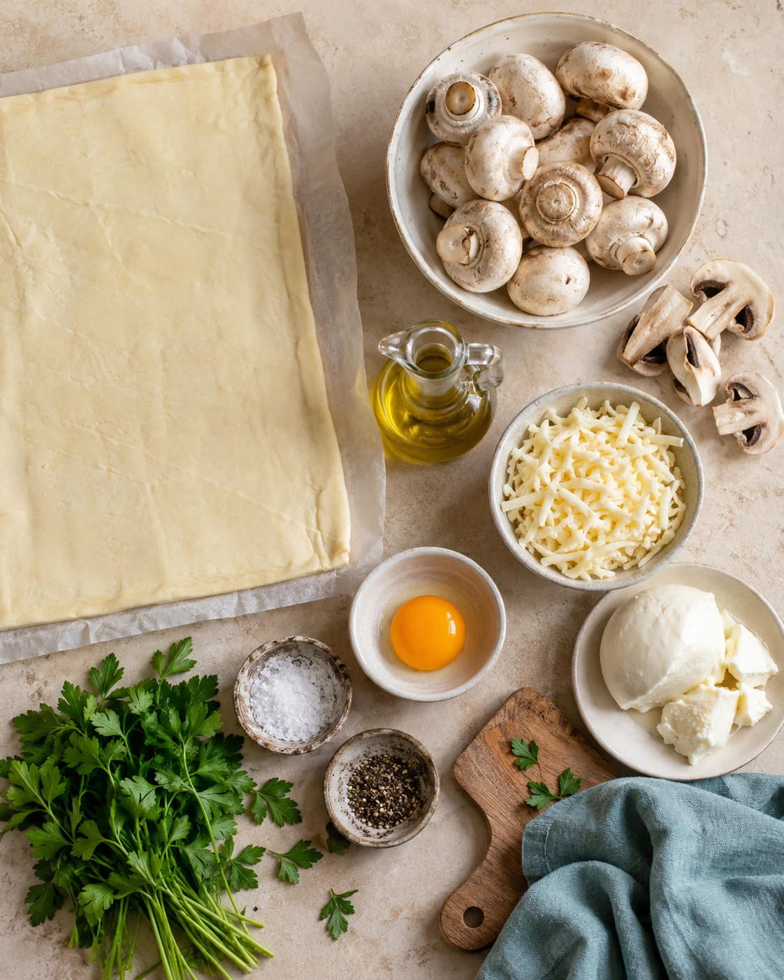 Ingrédients pour Mini tatins aux champignons