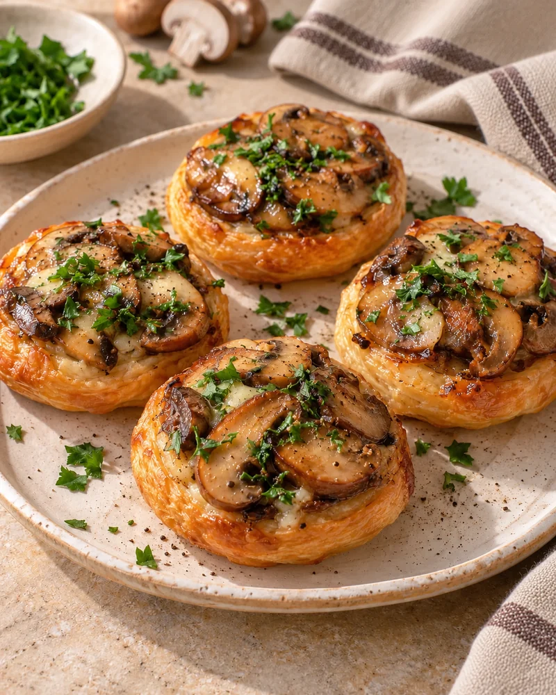 Mini tatins aux champignons