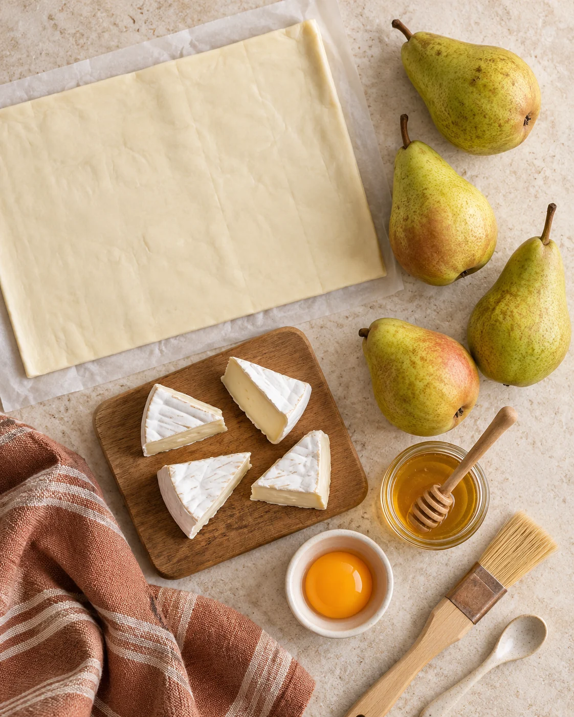 Ingrédients pour Feuilletés poires et brie