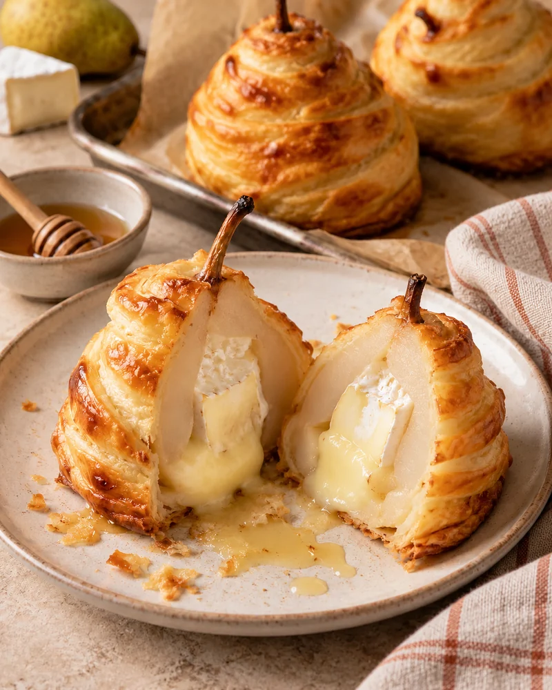 Feuilletés poires et brie