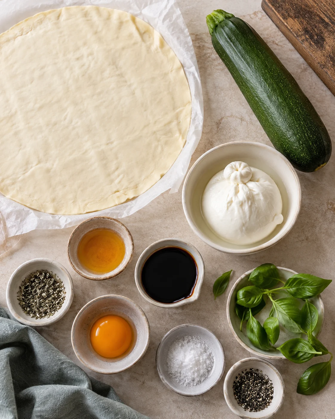 Ingrédients pour Mini tatins courgette burrata