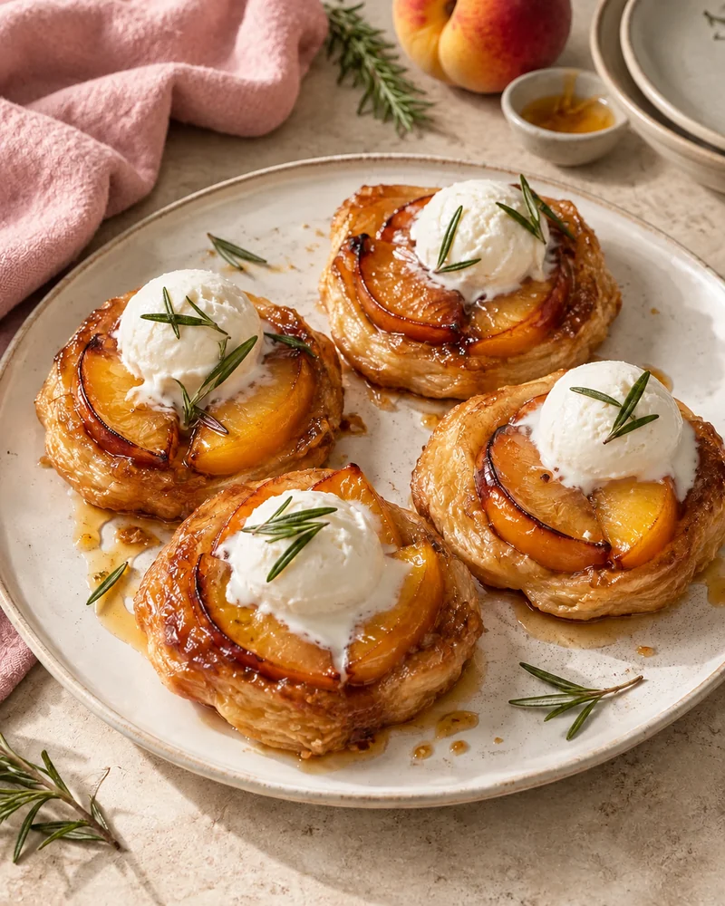 Mini tartes tatin pêche