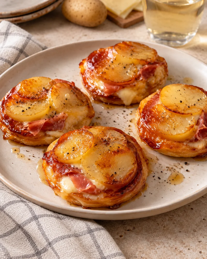 Mini tartes tatin raclette