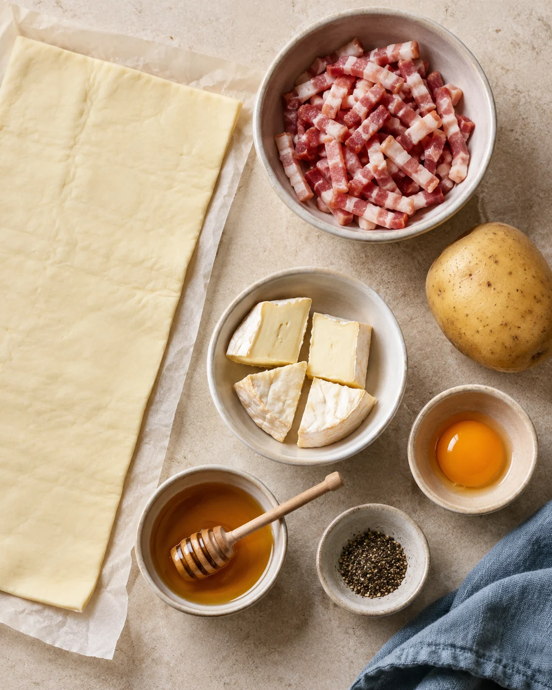 Ingrédients pour Mini tatins tartiflette