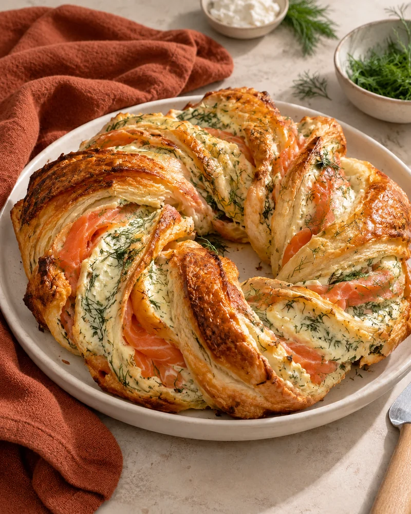 Tresse feuilletée au saumon
