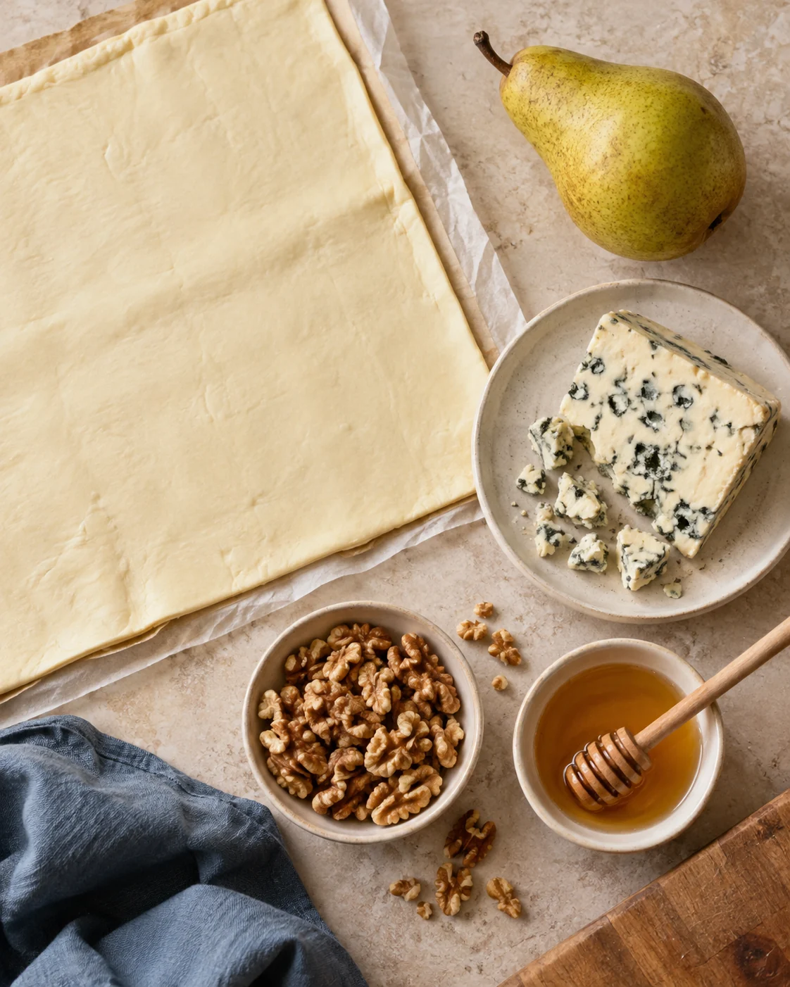 Ingrédients pour Croissants Noix Roquefort Poire
