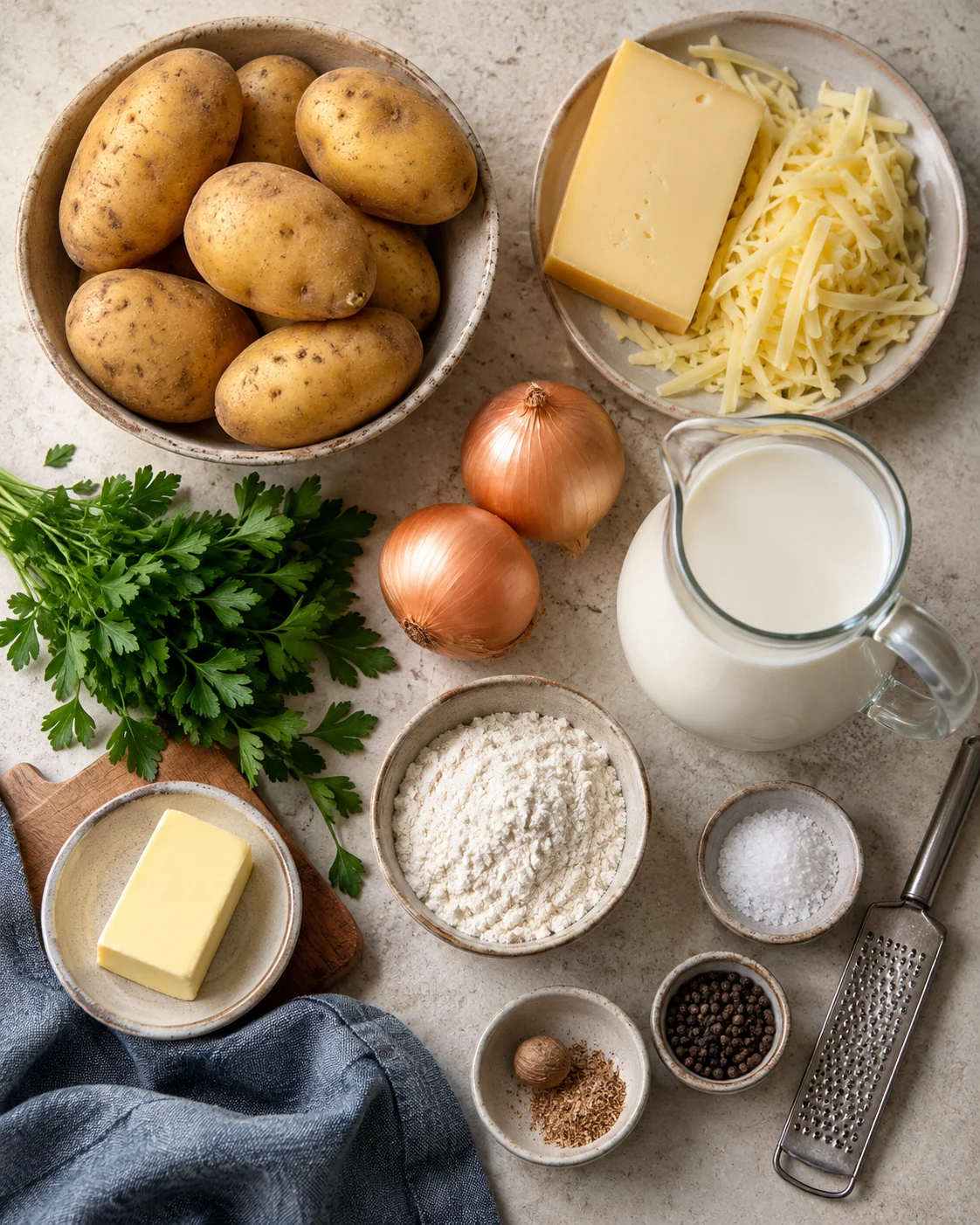 Ingrédients pour Gratin de pommes de terre raclette