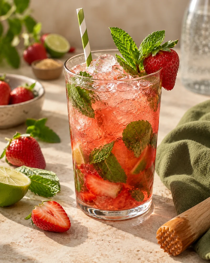 Mojito fraise sans alcool