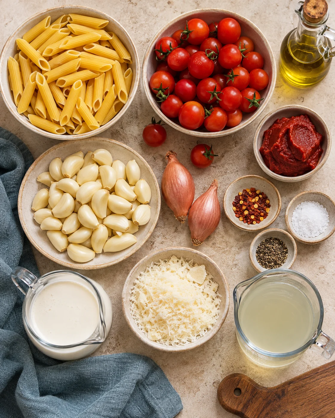 Ingrédients pour Pâtes façon arrabbiata