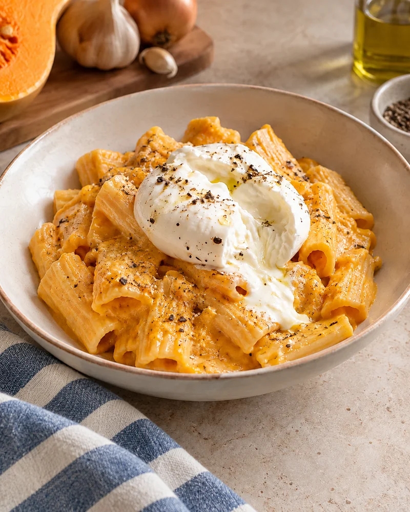Pâtes butternut et burrata