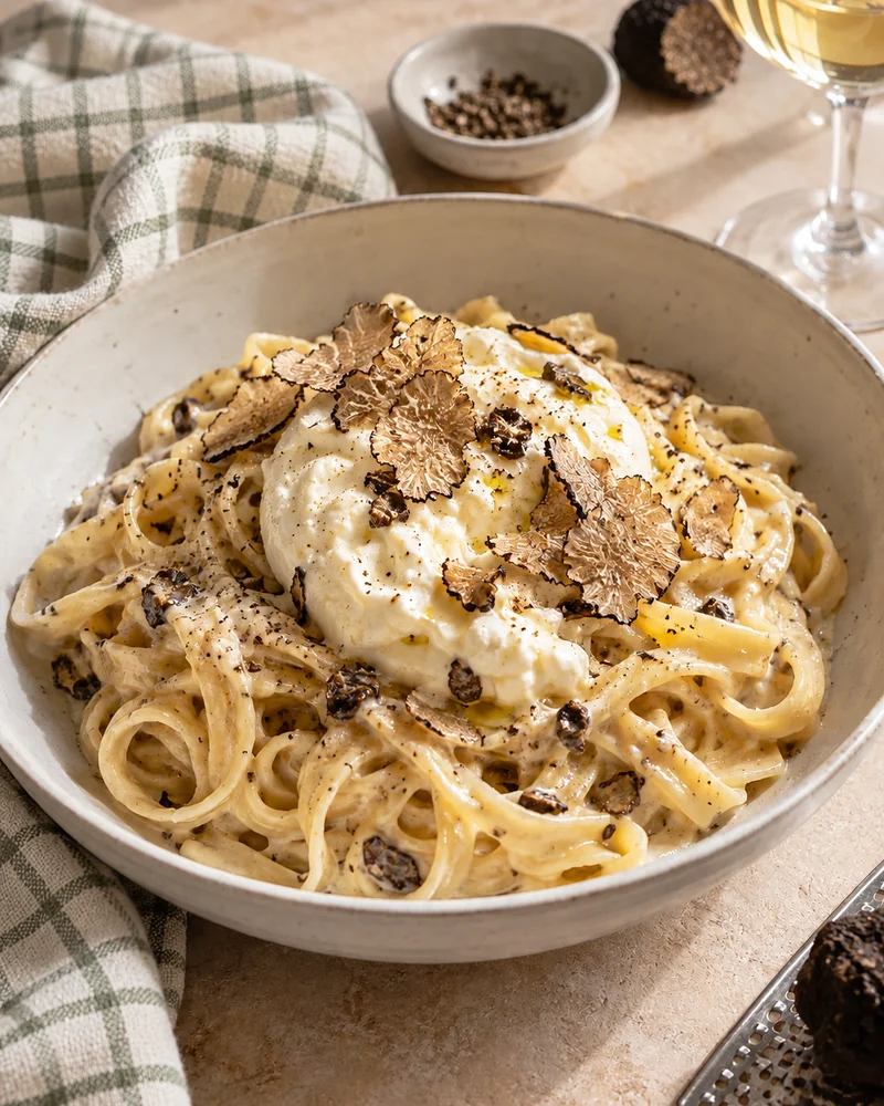 Pâtes truffe burrata