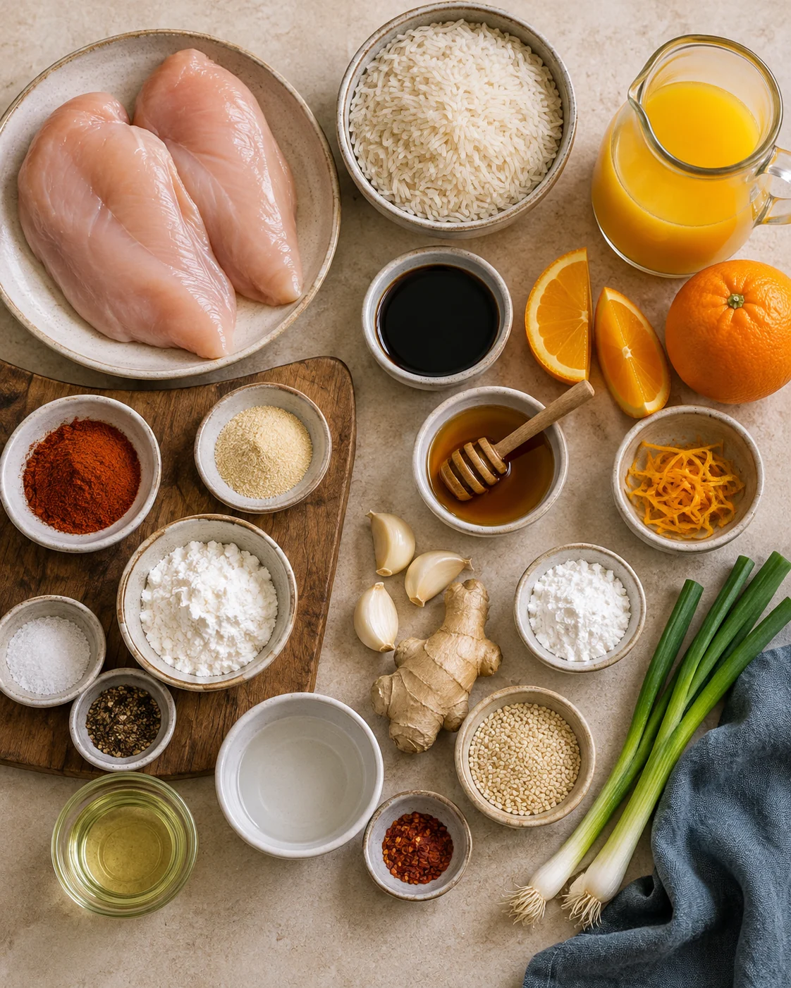 Ingrédients pour Poulet à l'orange