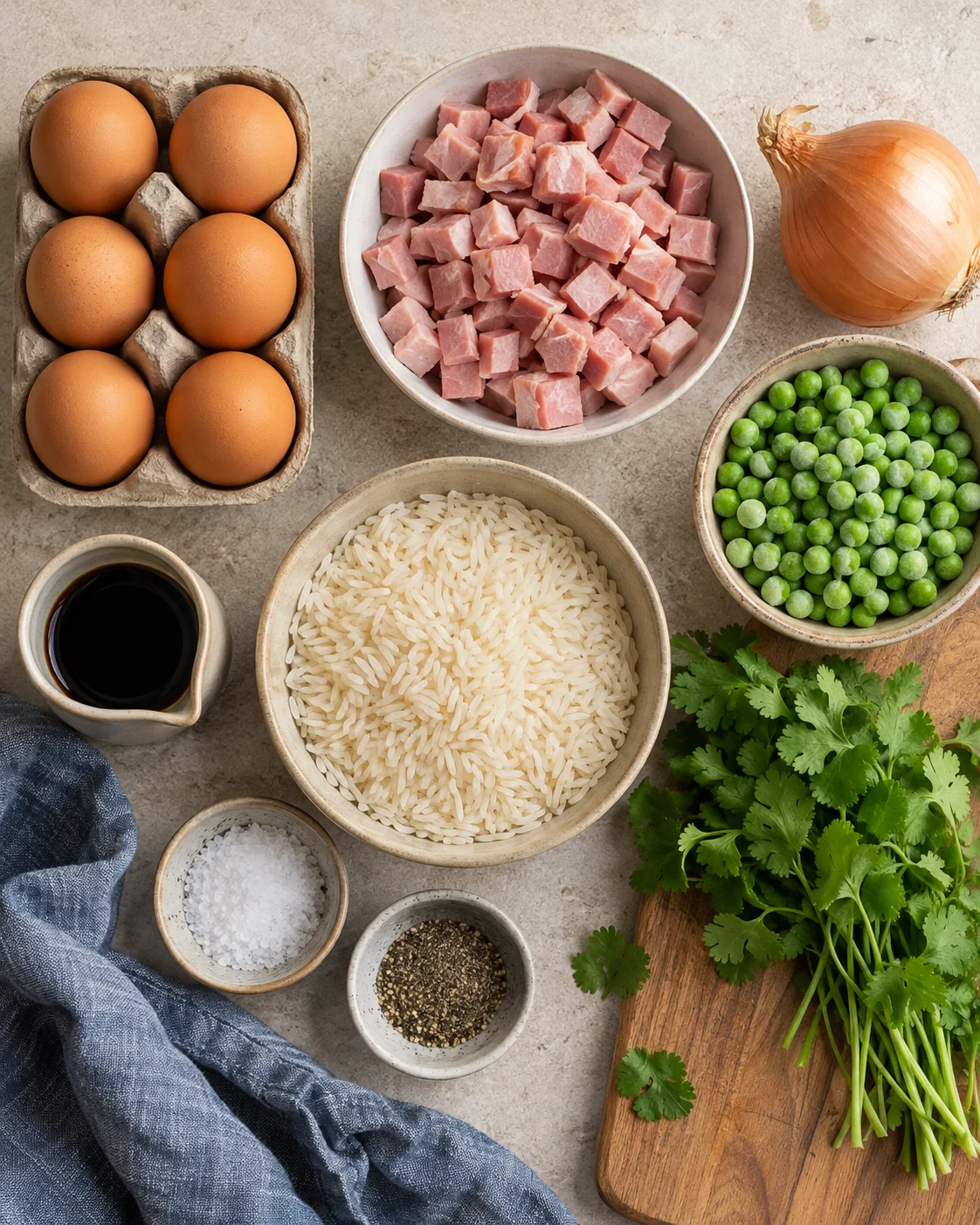 Ingrédients pour Riz cantonais express